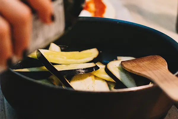 LAMB STRIPLOIN WITH BASIL OIL AND EGGPLANT CAVIAR